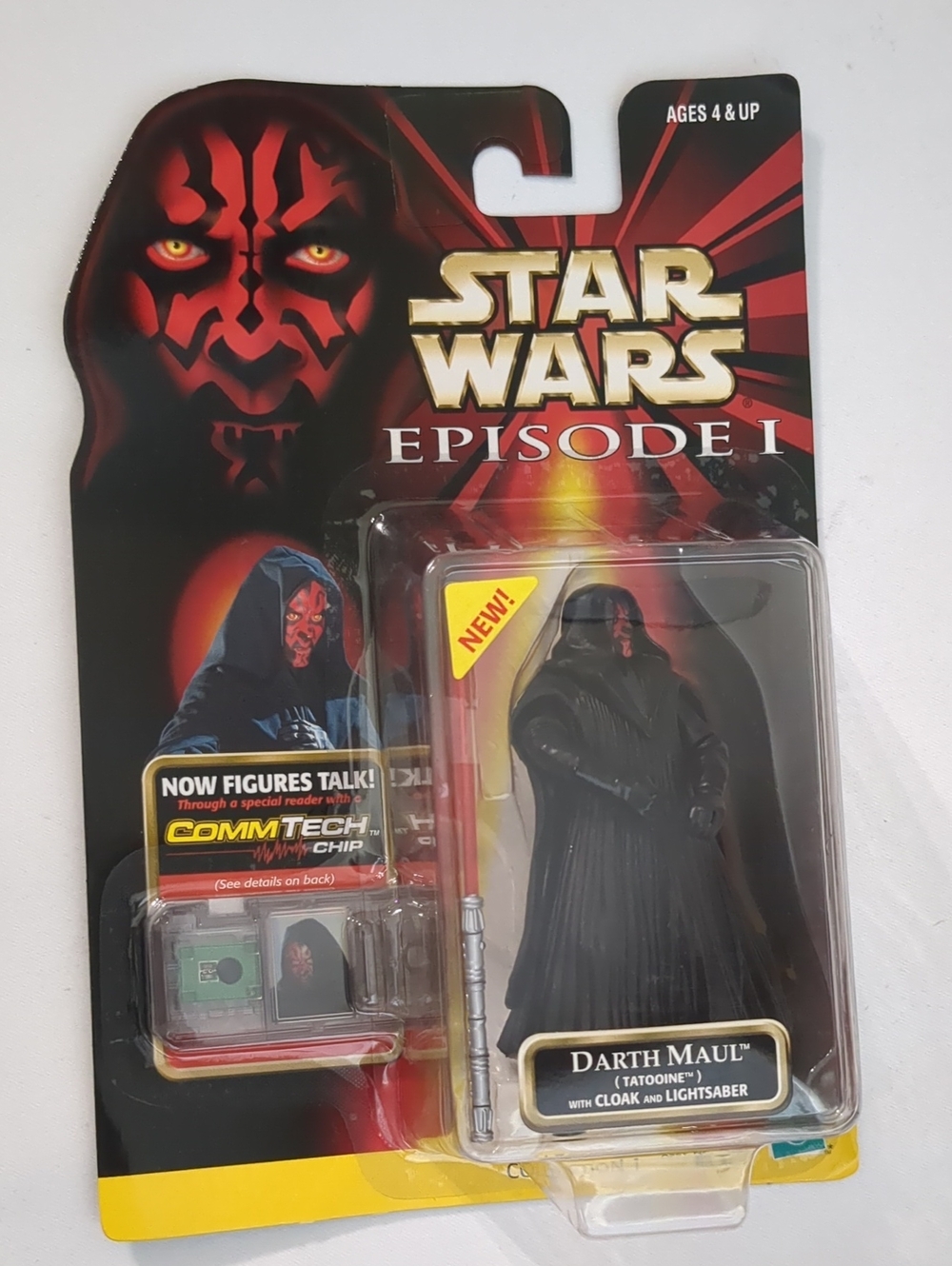 Star Wars Episode 1 Darth Maul Tatooine 1999 Hasbro Action Figure Commtech Chip